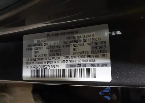 2021 Mazda Cx-5 Grand Touring Reserve z USA, uszkodzony, nr VIN JM3KFBAY8M0369273